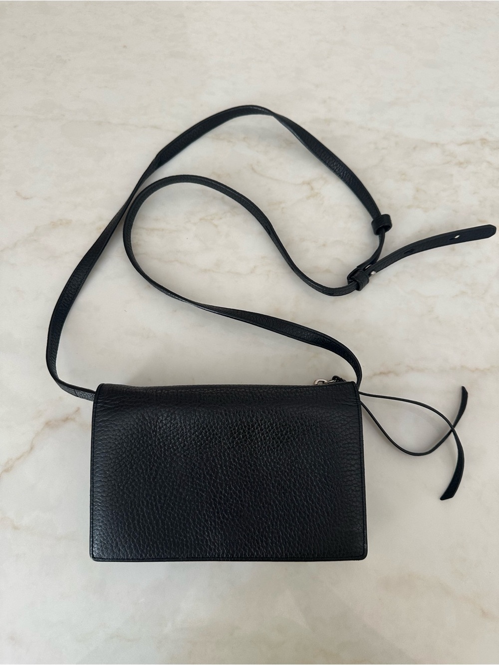 AllSaints Vintage Black Leather Crossbody Bag 34804